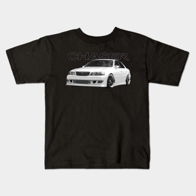 JZX100 TRD TOURER V CHASER MARK II tOYOTA Drift 1jz street car Kids T-Shirt by cowtown_cowboy